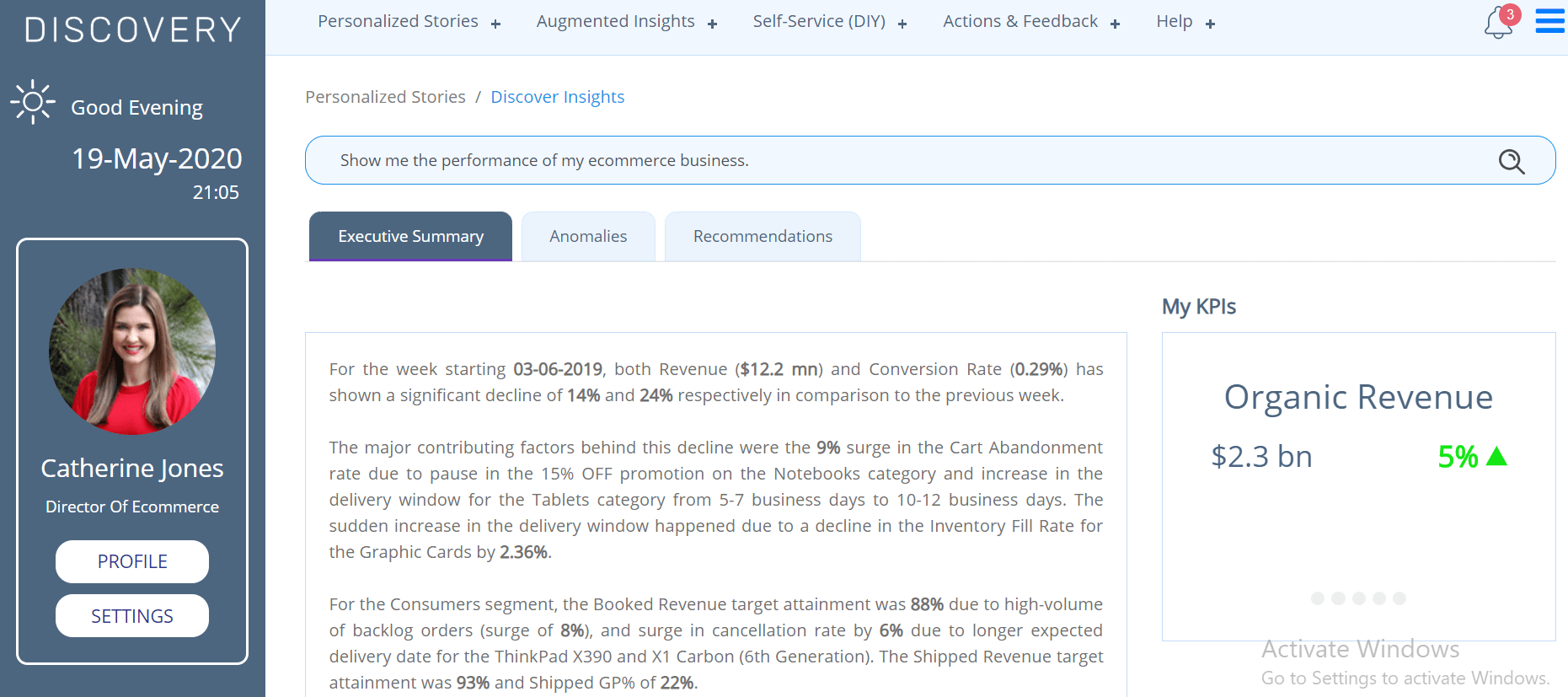 screenshot of C5i Discovery